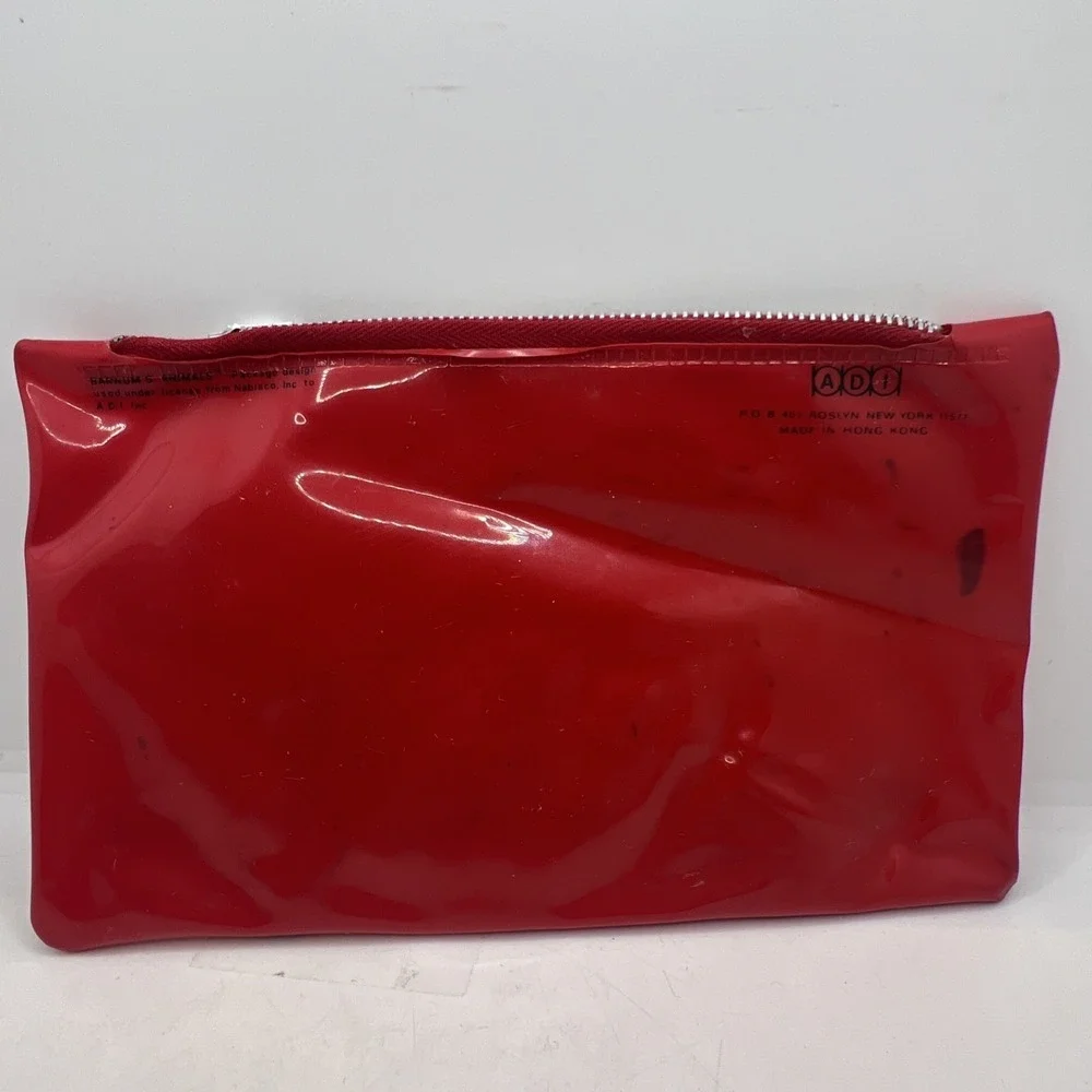 VINTAGE NABISCO BARNUM'S ANIMAL CRACKERS RED PENCIL CASE ZIPPERED SCHOOL POUCH
